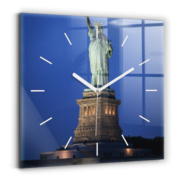 Horloge murale carrée Statue de la Liberté à New York