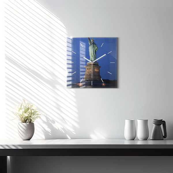 Horloge murale carrée Statue de la Liberté à New York