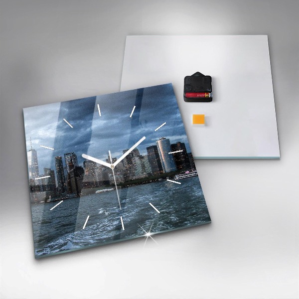 Horloge murale carrée Panorama de New York
