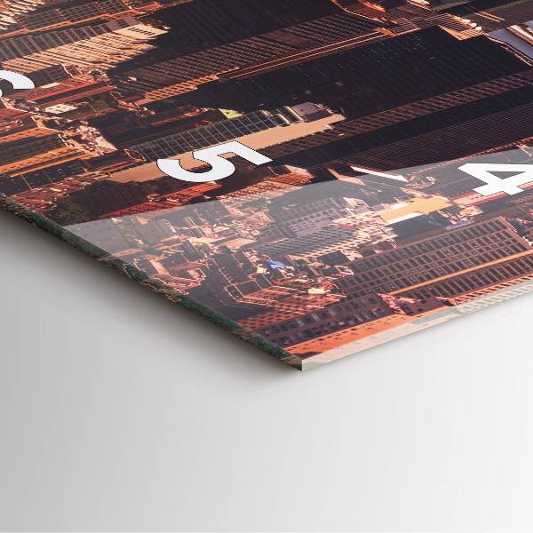 Horloge murale carrée Panorama de la ville ouest