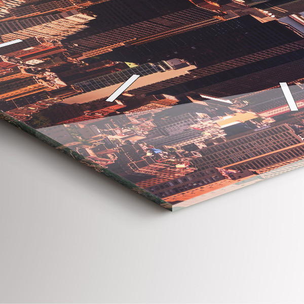 Horloge murale carrée Panorama de la ville ouest