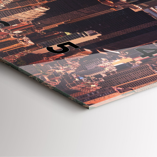 Horloge murale carrée Panorama de la ville ouest