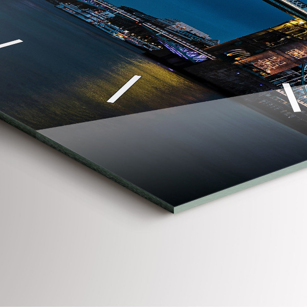 Horloge murale carrée Tower Bridge Londres la nuit