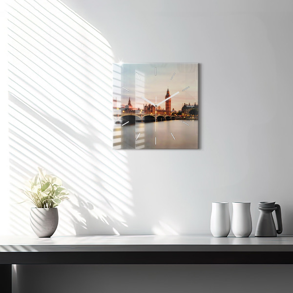 Horloge murale carrée Panorama de Big Ben à Londres