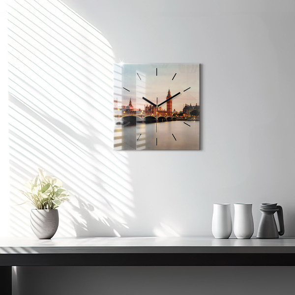 Horloge murale carrée Panorama de Big Ben à Londres