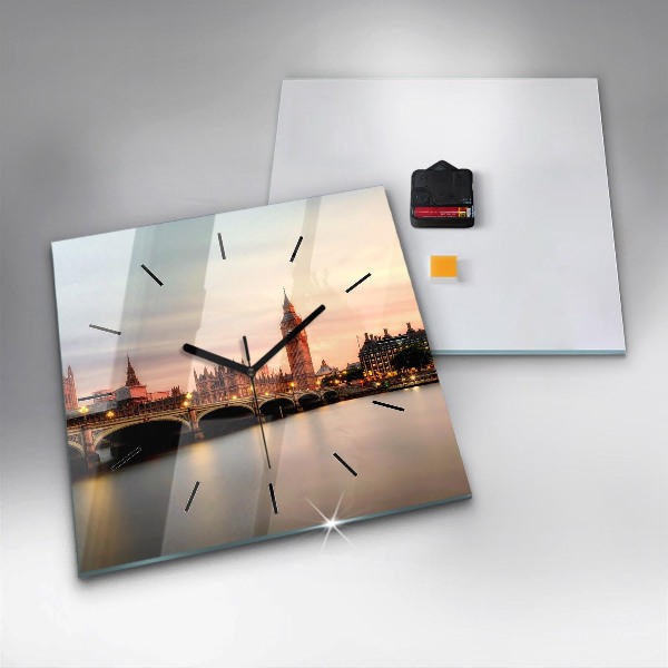 Horloge murale carrée Panorama de Big Ben à Londres