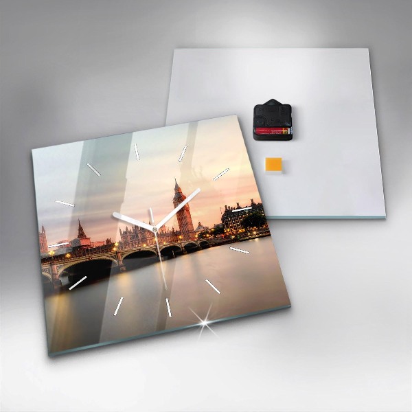 Horloge murale carrée Panorama de Big Ben à Londres