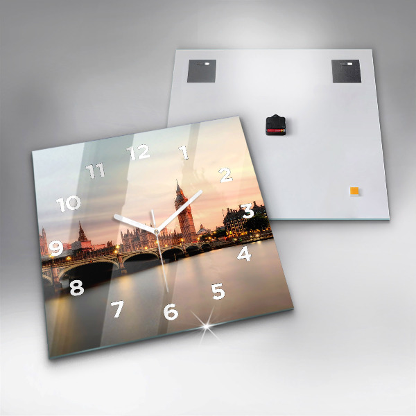 Horloge murale carrée Panorama de Big Ben à Londres