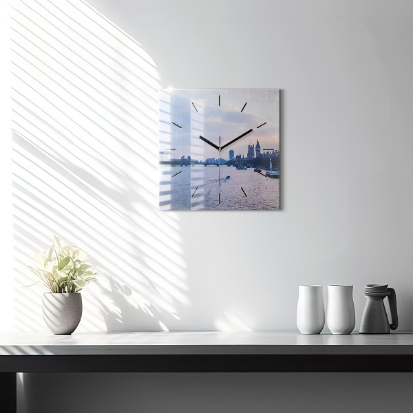 Horloge murale carrée Panorama de la ville du London Eye