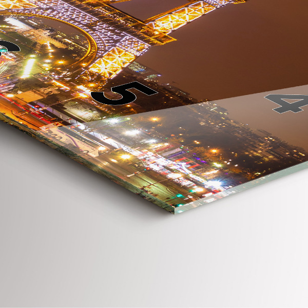 Horloge murale carrée Tour Eiffel illuminée