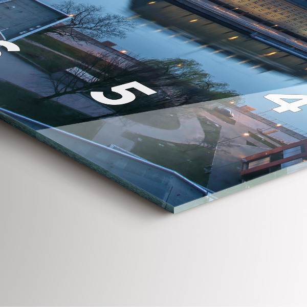 Horloge carrée en verre 'Wroclaw vu d''un drone'