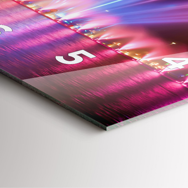 Horloge murale carrée Fontaine de Wroclaw la nuit