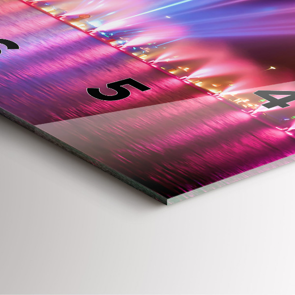 Horloge murale carrée Fontaine de Wroclaw la nuit