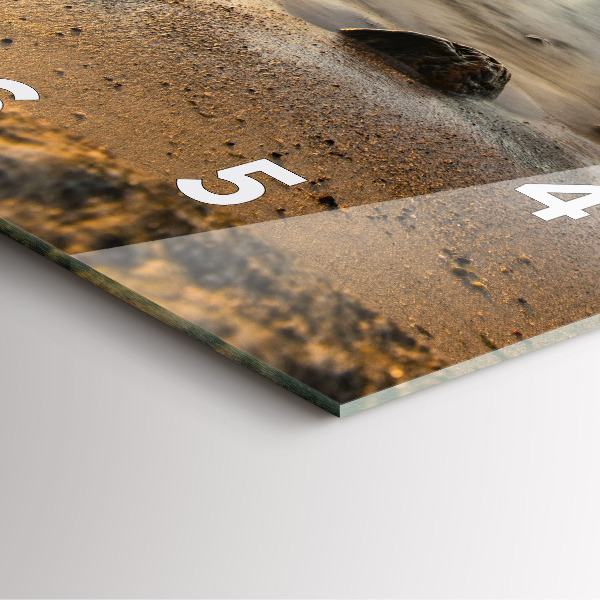 Pendule carrée en verre Lever de soleil sur la mer Baltique