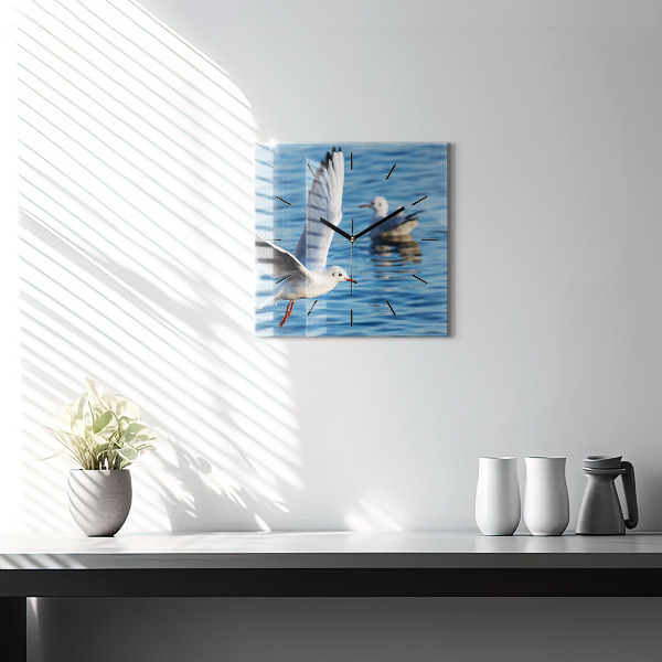Horloge murale carrée Mouettes à Gdynia