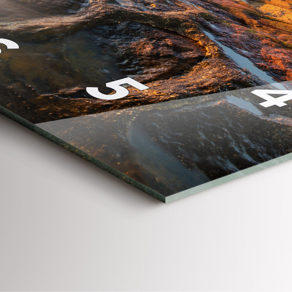 Horloge carrée en verre Le phare et la mer Baltique