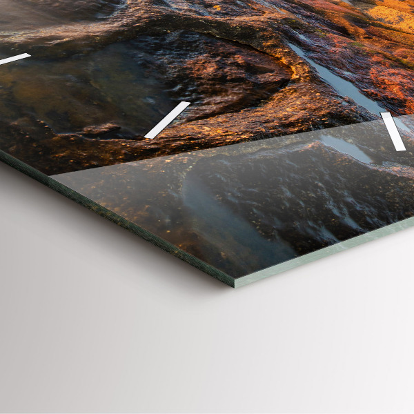 Horloge carrée en verre Le phare et la mer Baltique