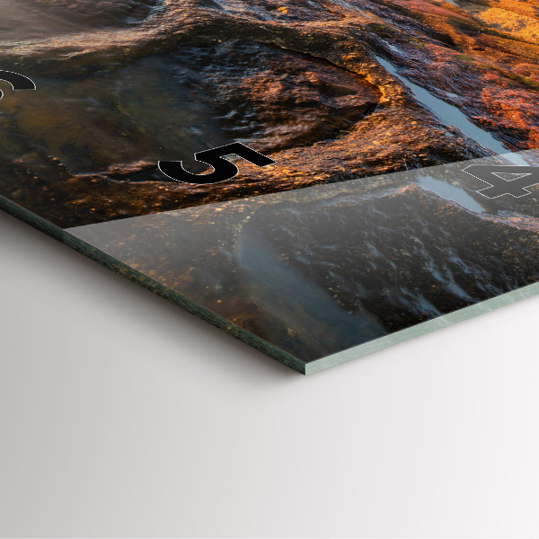 Horloge carrée en verre Le phare et la mer Baltique