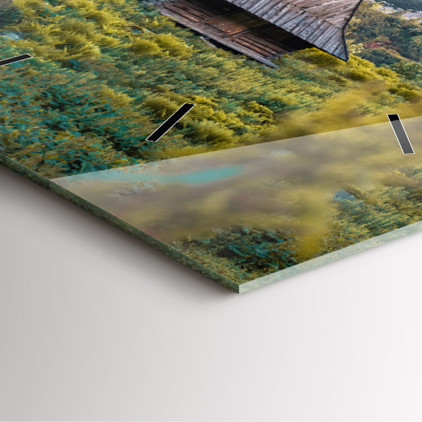 Horloge murale carrée Chalet dans les Tatras