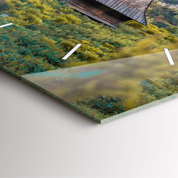 Horloge murale carrée Chalet dans les Tatras