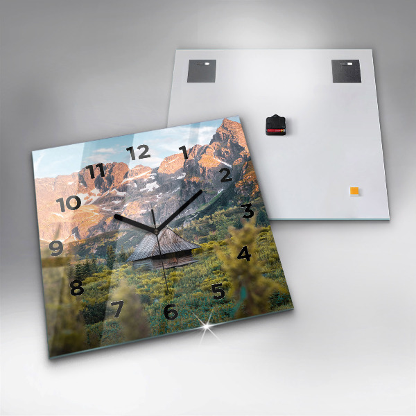 Horloge murale carrée Chalet dans les Tatras