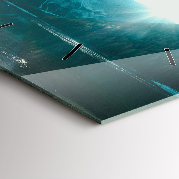 Horloge murale carrée Montagne et rivière en Pologne