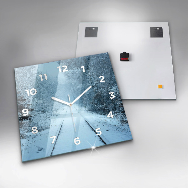 Horloge murale carrée Cerf sur les rails