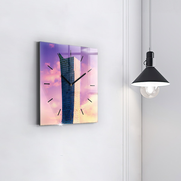 Horloge murale carrée Gratte-ciel à Varsovie