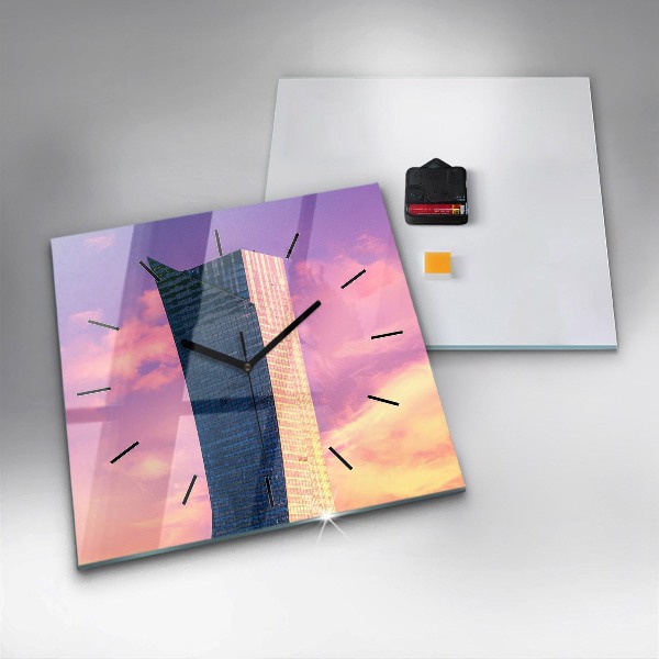 Horloge murale carrée Gratte-ciel à Varsovie