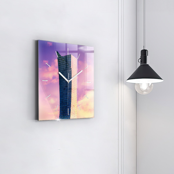 Horloge murale carrée Gratte-ciel à Varsovie