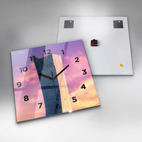 Horloge murale carrée Gratte-ciel à Varsovie