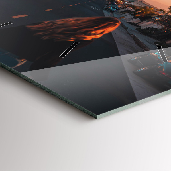 Horloge murale carrée Femme sur la route