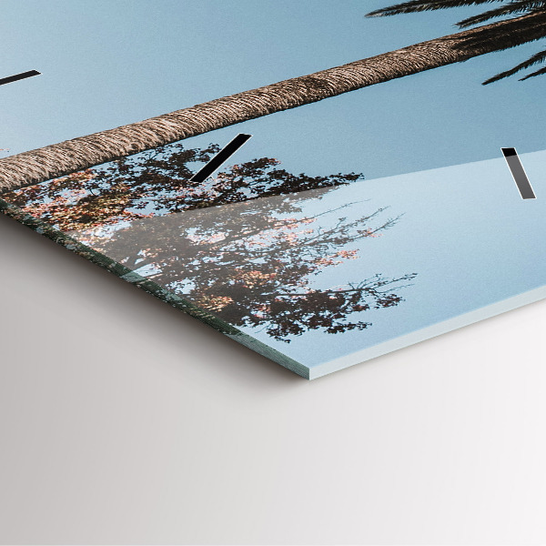 Horloge murale carrée Palmiers à Los Angeles