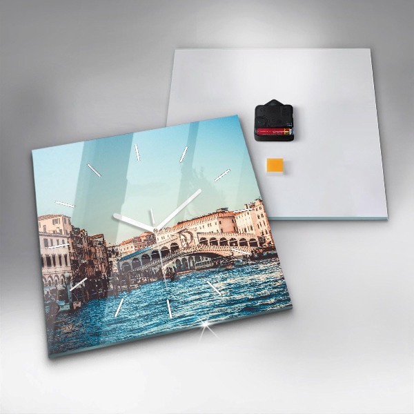 Horloge murale carrée Pont du Rialto à Venise