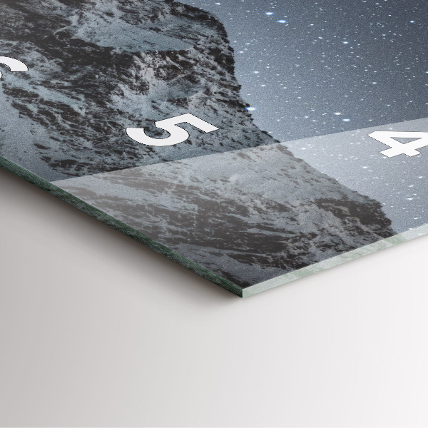 Horloge murale carrée Montagne sous les étoiles