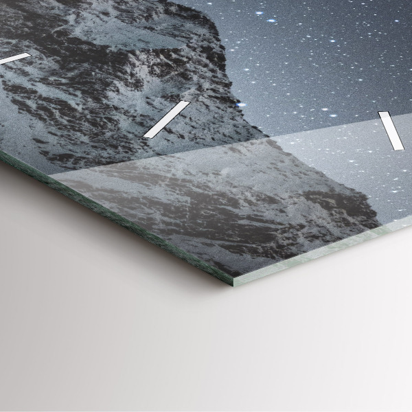 Horloge murale carrée Montagne sous les étoiles