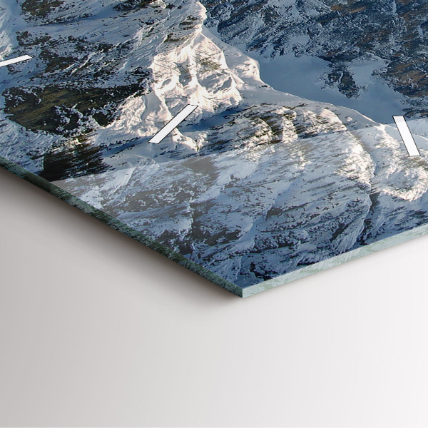 Horloge murale carrée Montagnes sous le ciel bleu