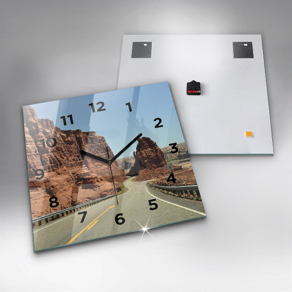 Horloge murale carrée La Route 66 aux États-Unis
