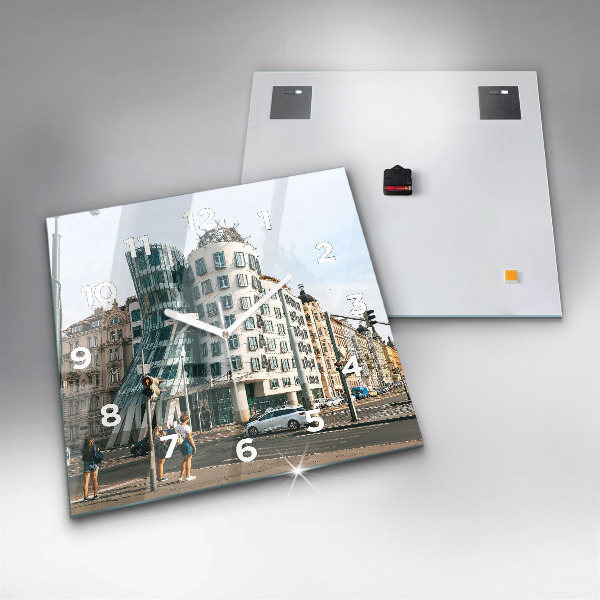 Horloge murale carrée Maison dansante de Prague