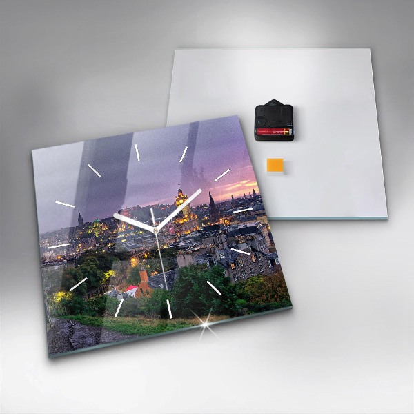 Horloge murale carrée Édimbourg depuis Calton Hill