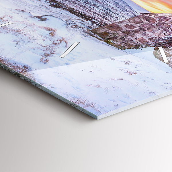 Horloge murale carrée Chalet à la montagne