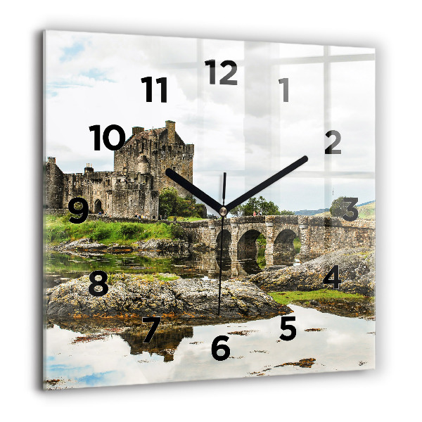 Horloge murale carrée 'Château d''Eilean Donan Écosse'