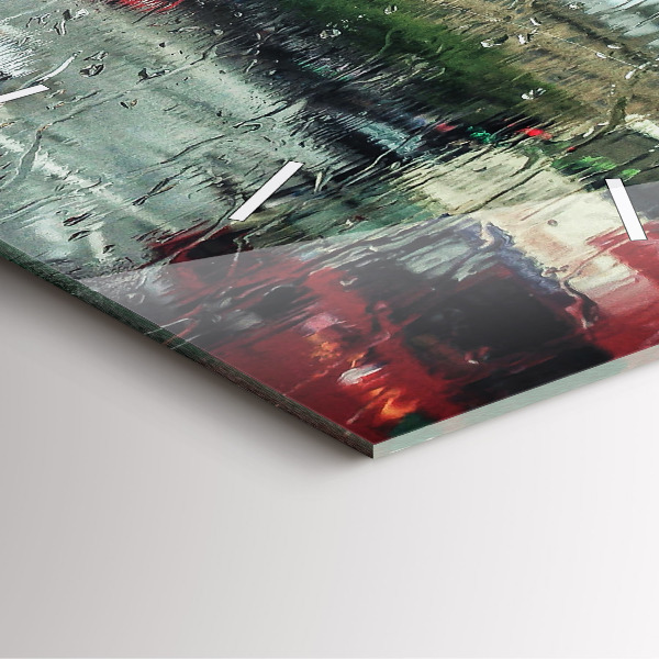 Horloge murale carrée Londres pluvieuse