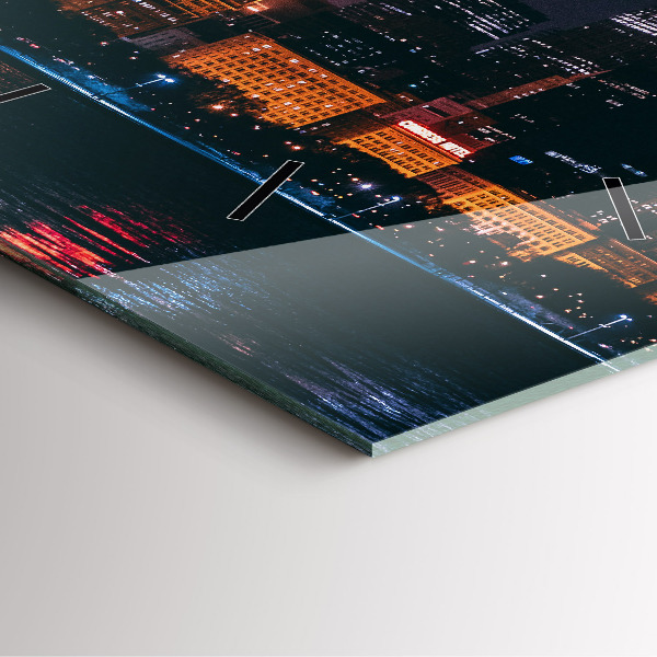 Horloge murale carrée Paysage urbain de Chicago