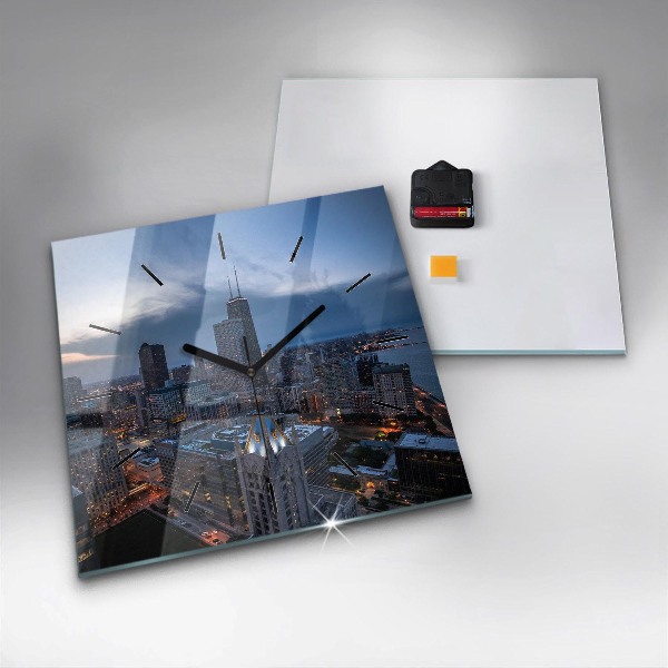 Horloge murale carrée Photo de Chicago