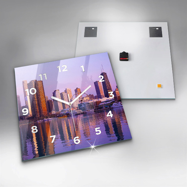 Horloge murale carrée Vue des gratte-ciels des États-Unis