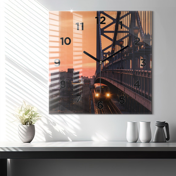 Horloge murale carrée Pont Benjamin Franklin
