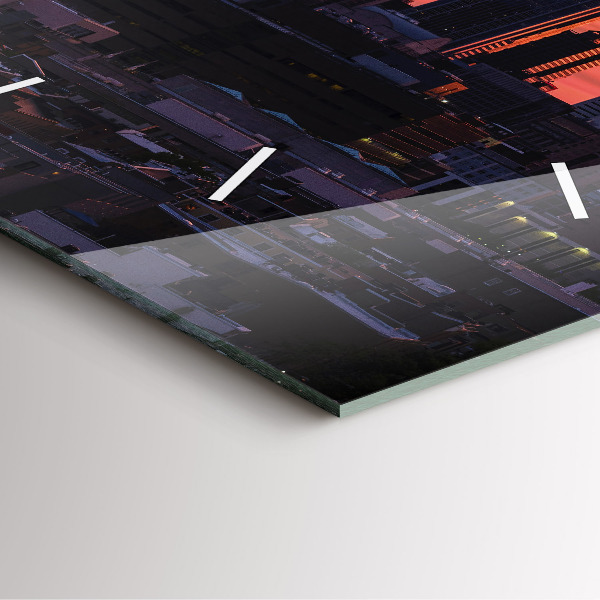 Horloge murale carrée Horizon de la ville de Philadelphie