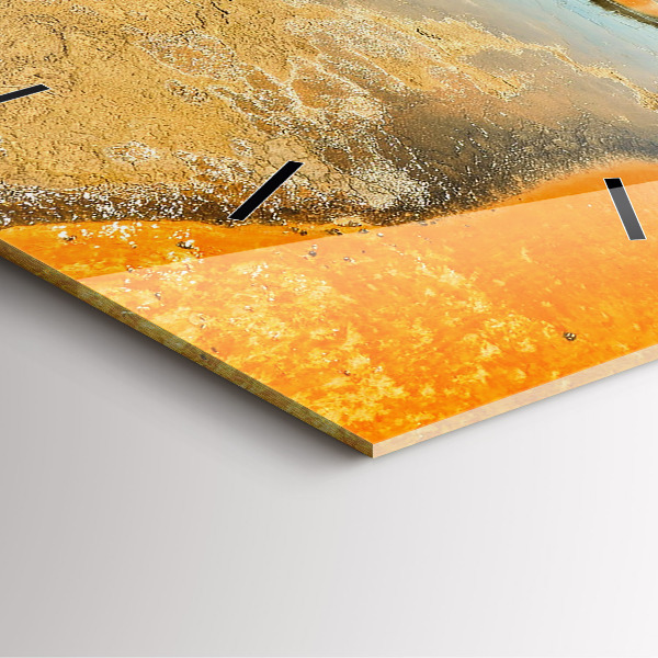 Horloge murale carrée Lac avec montagnes