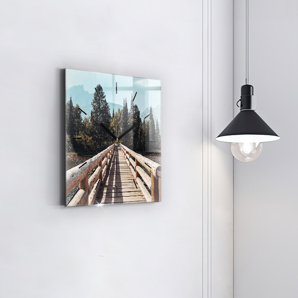 Horloge murale carrée Montagnes de Yellowstone